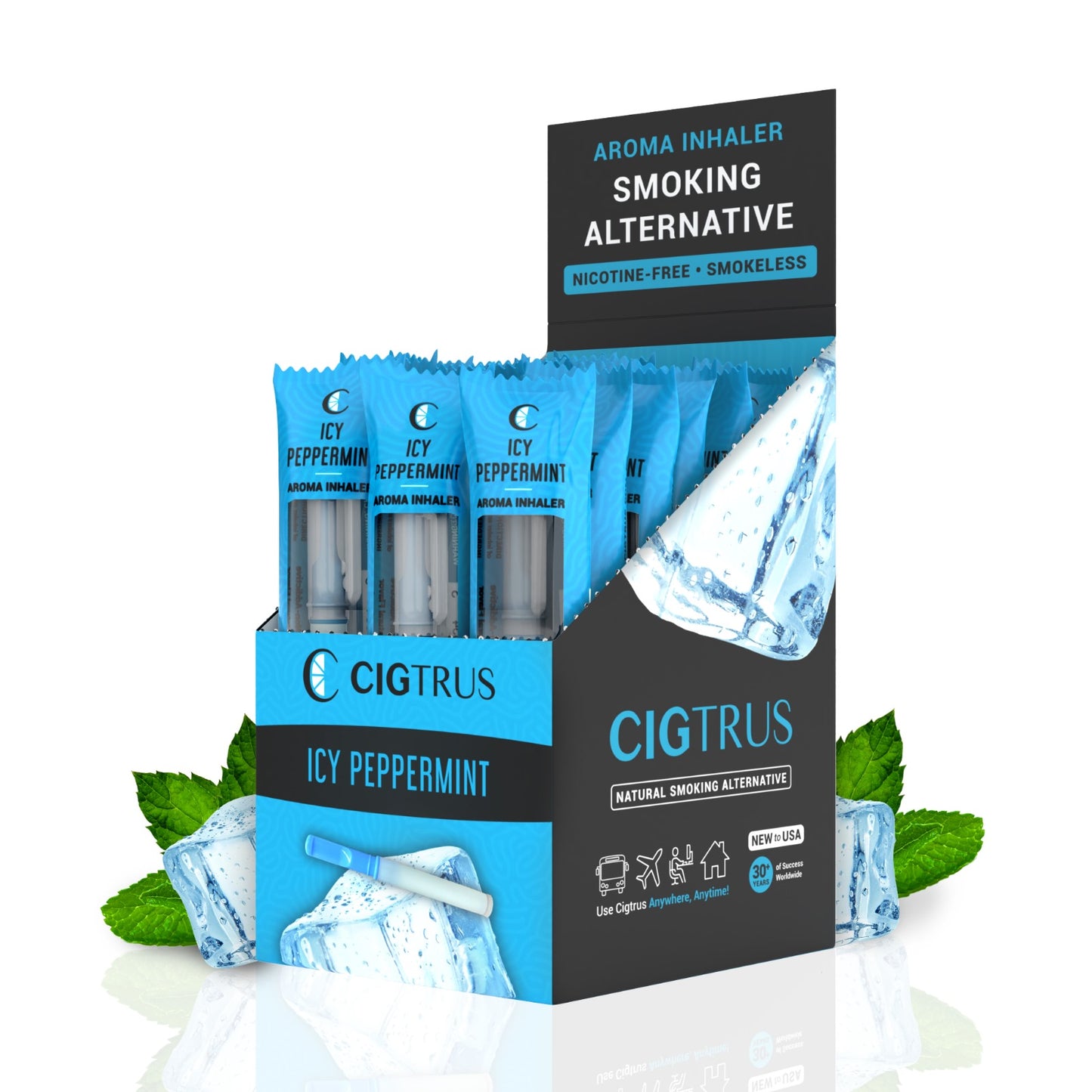 Refreshing, Vaporless Flavored Air - Cigtrus Your Path to a Smoke-Free Life, Craving & Oral Fixation Relief - a Healthier & Better Habit than Smoking – Box Of 20 Icy Peppermint