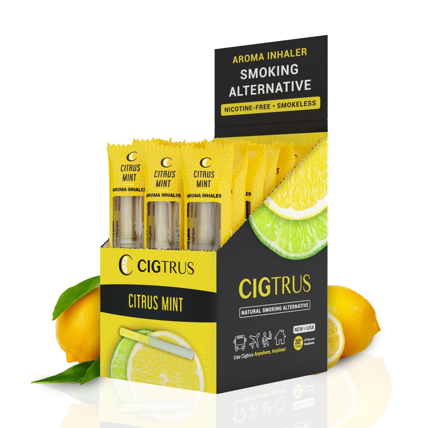 Smokeless Inhaler Quit Smoking Naturally, - NRT Alternative, Craving & Oral Fixation Habit Relief - Box Of 20 Citrus Mint