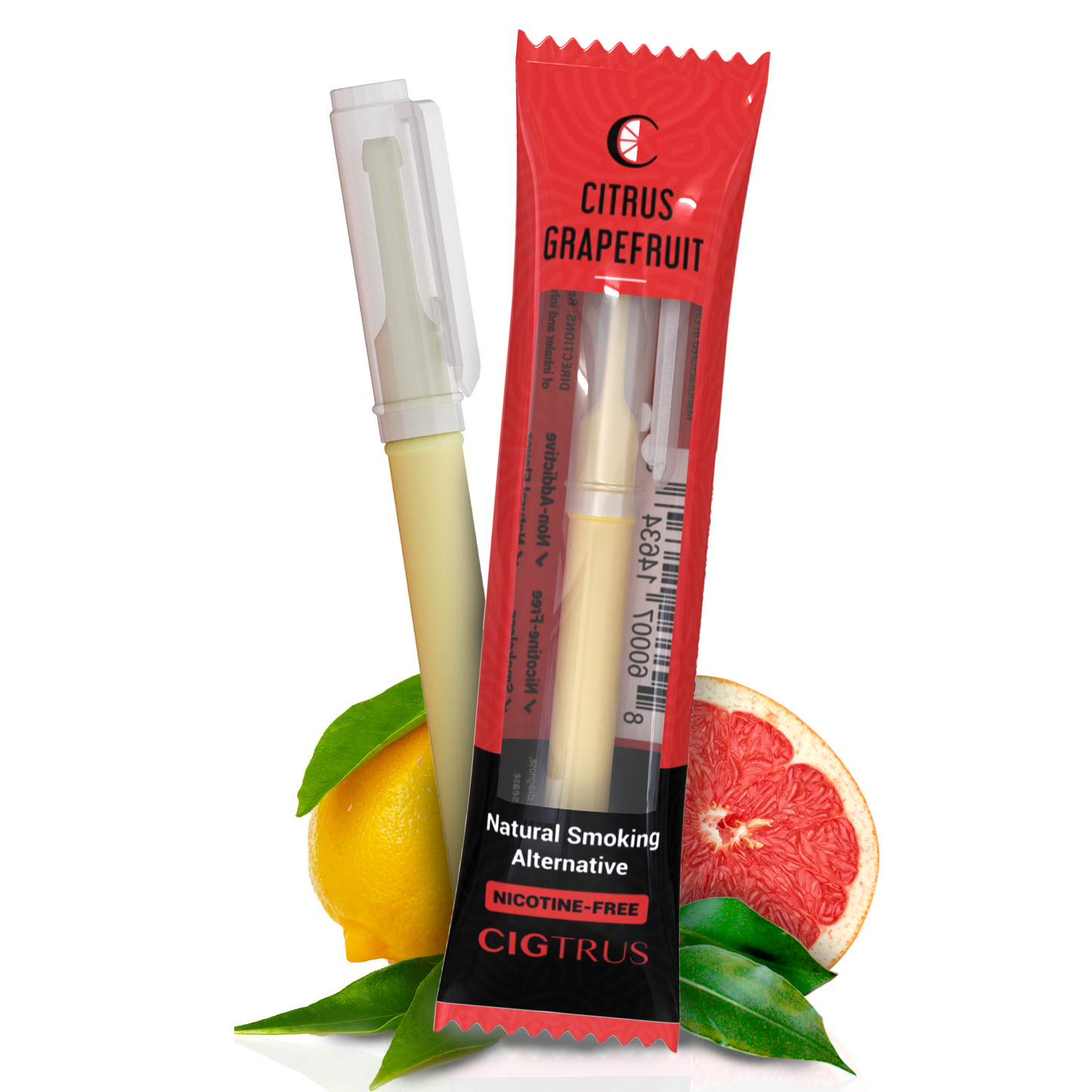 Cigtrus, Smokeless Nicotine-Free Natural Quit Smoking Aid | Oral Fixation Cravings Relief | Delicious & Refreshing Flavored Air Puffer - Citrus Grapefruit & Icy Peppermint,  3 Pack Each Variety