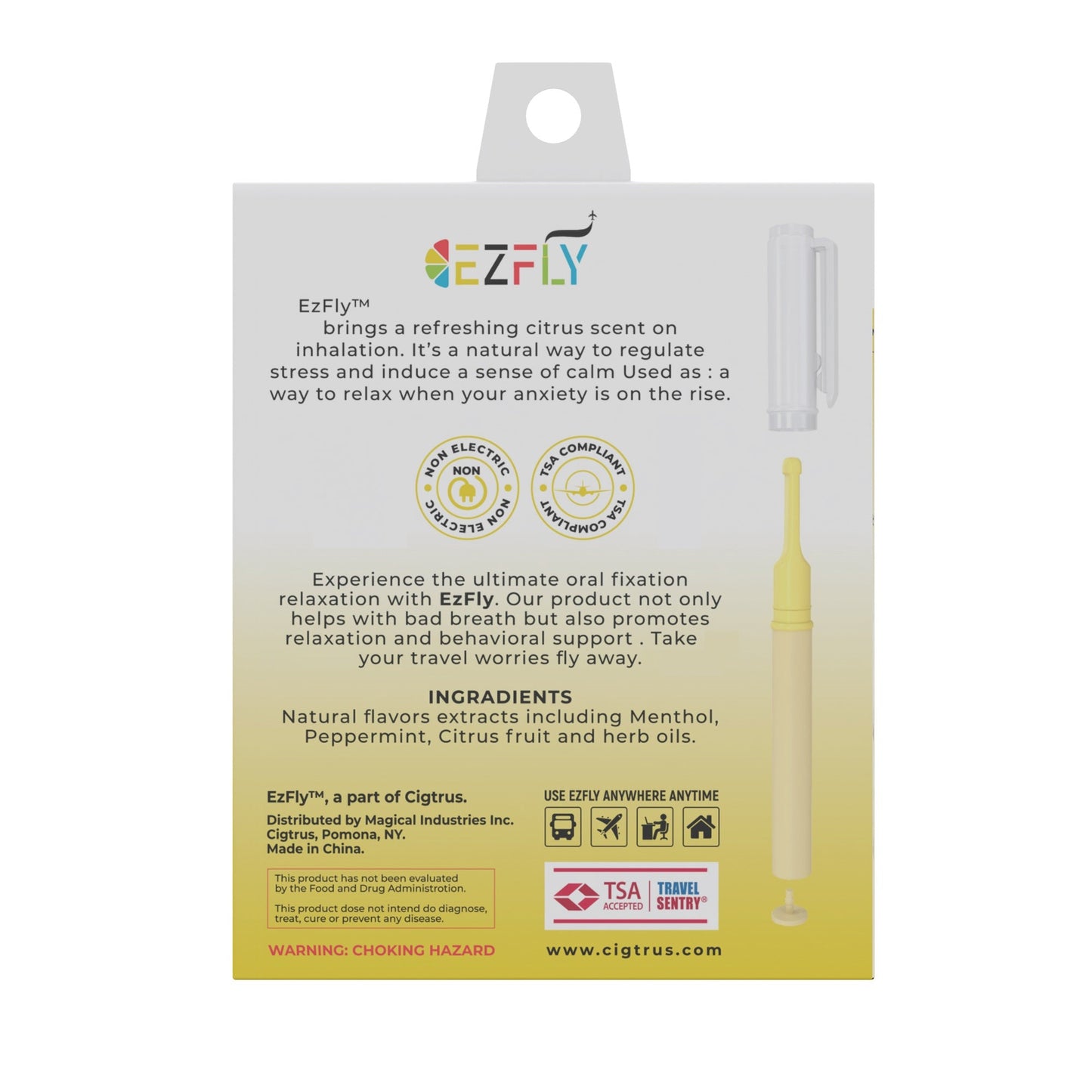 EZFLY: TSA-Accepted Non-Electric Smokeless Flavored Air Puffer Inhaler - Your Delicious & Refreshing In-Flight Oral Fixation Alternative, 4 Flavor Variety Pack