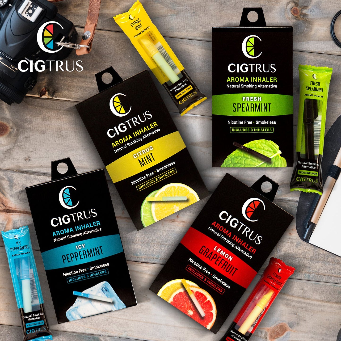 Cigtrus Aromatic Smokeless Oxygen Air Inhaler Oral Fixation Relief Natural Behavioral Support Aid - 4 Flavor 3 Pack Each Variety Pack - cigtrus.comcigtrus.com