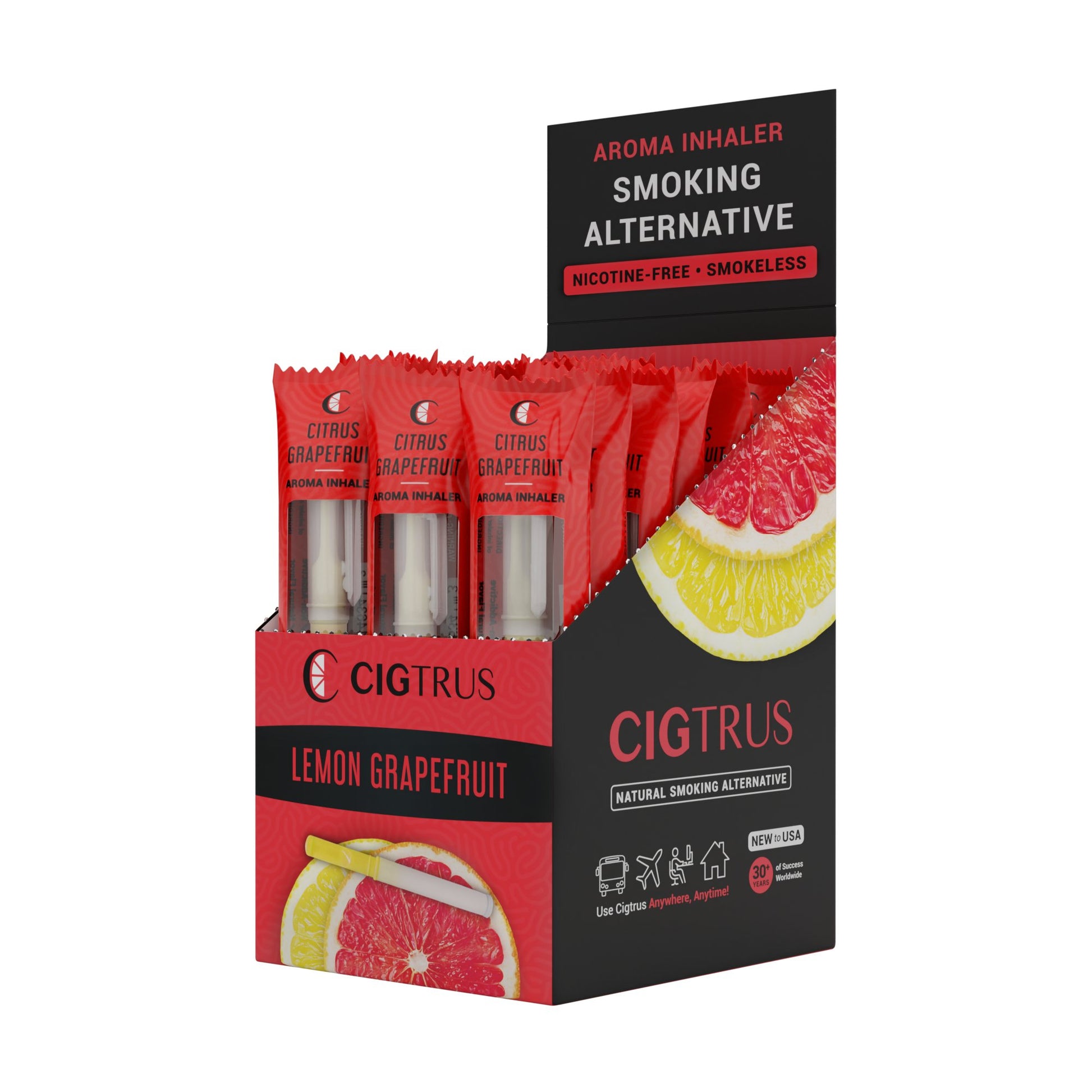 Cigtrus Aromatic Smokeless Oxygen Air Inhaler Oral Fixation Relief Natural Quit Aid Behavioral Support – Citrus Grapefruit Flavor 20 Box - cigtrus.comcigtrus.com
