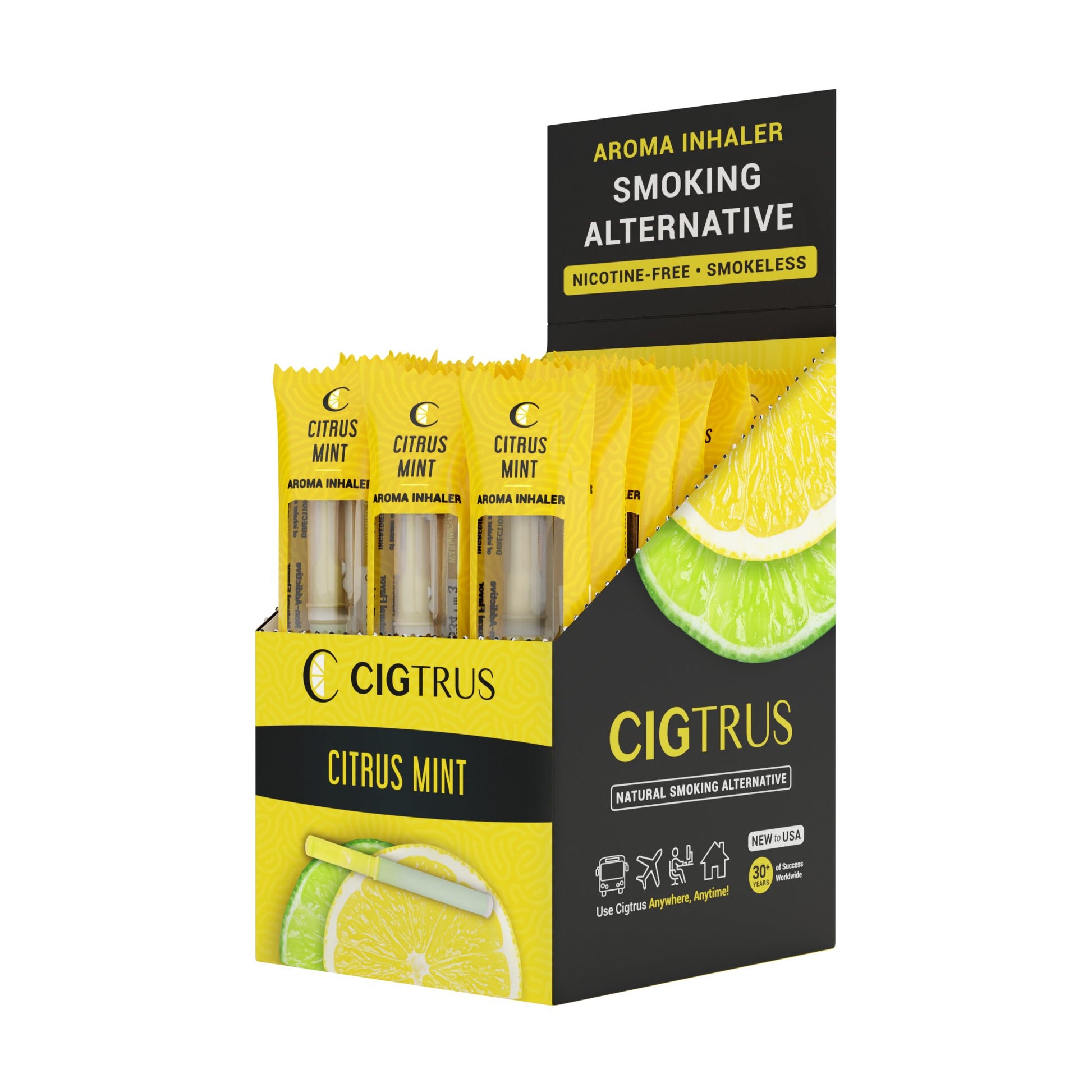 Cigtrus Aromatic Smokeless Oxygen Air Inhaler Oral Fixation Relief Natural Quit Aid Behavioral Support – Citrus Lime Flavor 20 Box - cigtrus.comcigtrus.com