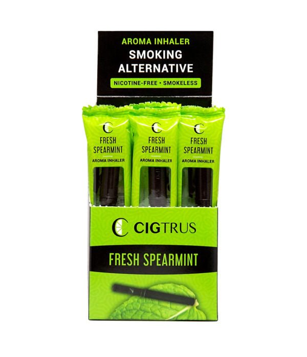 Cigtrus Aromatic Smokeless Oxygen Air Inhaler Oral Fixation Relief Natural Quit Aid Behavioral Support – Fresh Spearmint Flavor Box of 20 - cigtrus.comcigtrus.com