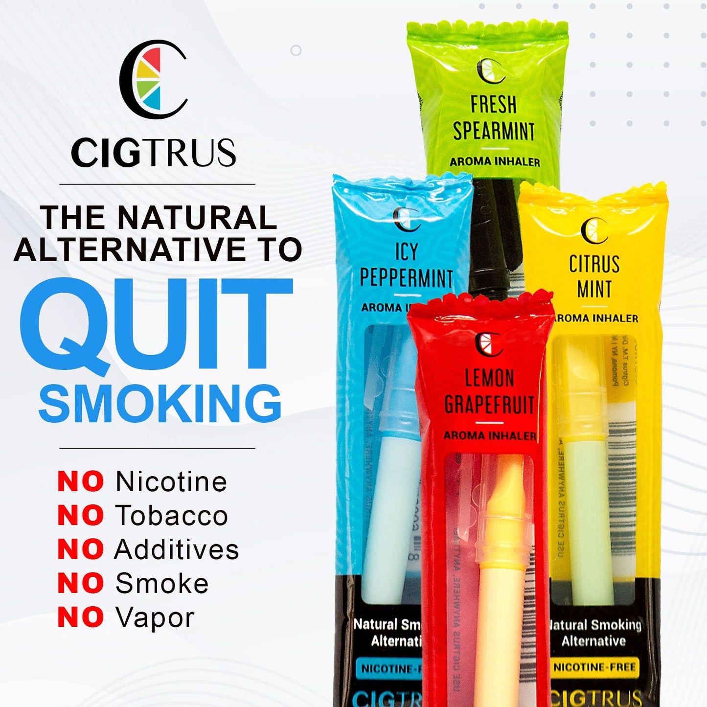 Cigtrus Aromatic Smokeless Oxygen Air Inhaler Oral Fixation Relief Natural Quit Aid Behavioral Support – Icy Peppermint 3 Pack - cigtrus.comcigtrus.com