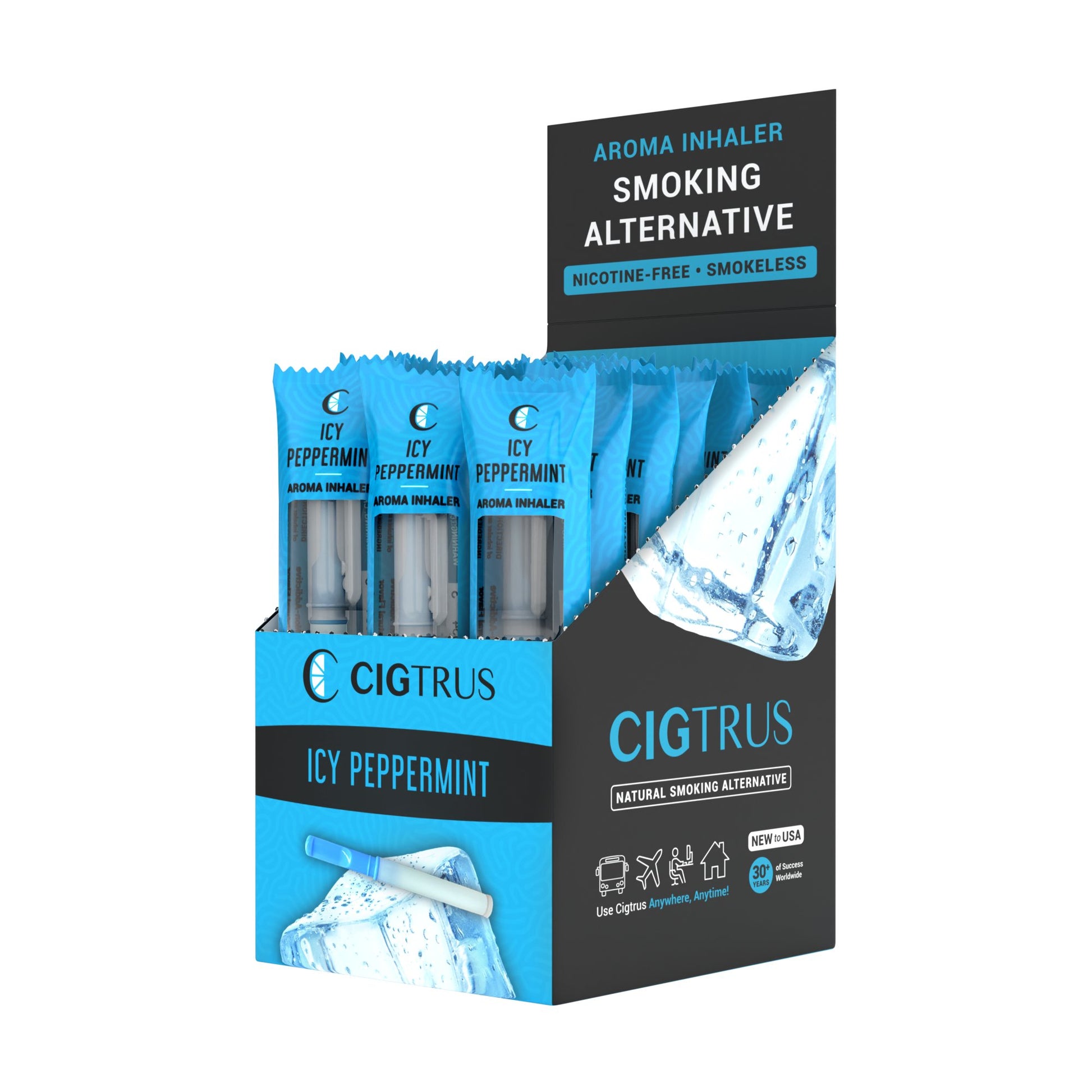 Cigtrus Aromatic Smokeless Oxygen Air Inhaler Oral Fixation Relief Natural Quit Aid Behavioral Support – Icy Peppermint Flavor 20/ Box - cigtrus.comcigtrus.com
