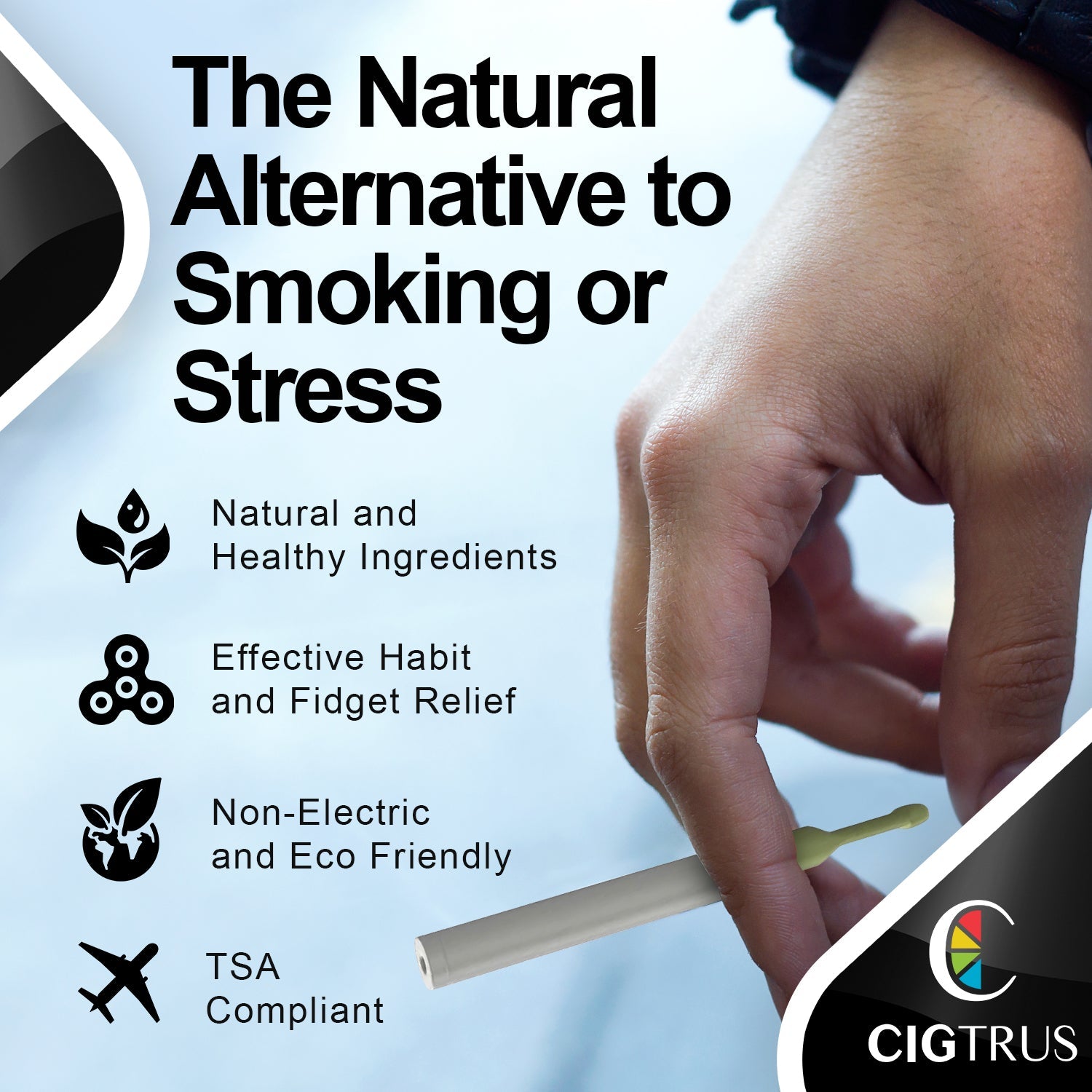 Cigtrus Smokeless Oxygen Air Inhaler Oral Fixation Relief Natural Quit Aid Behavioral Support – Pick Your Flavor - Icy Peppermint - cigtrus.comcigtrus.com