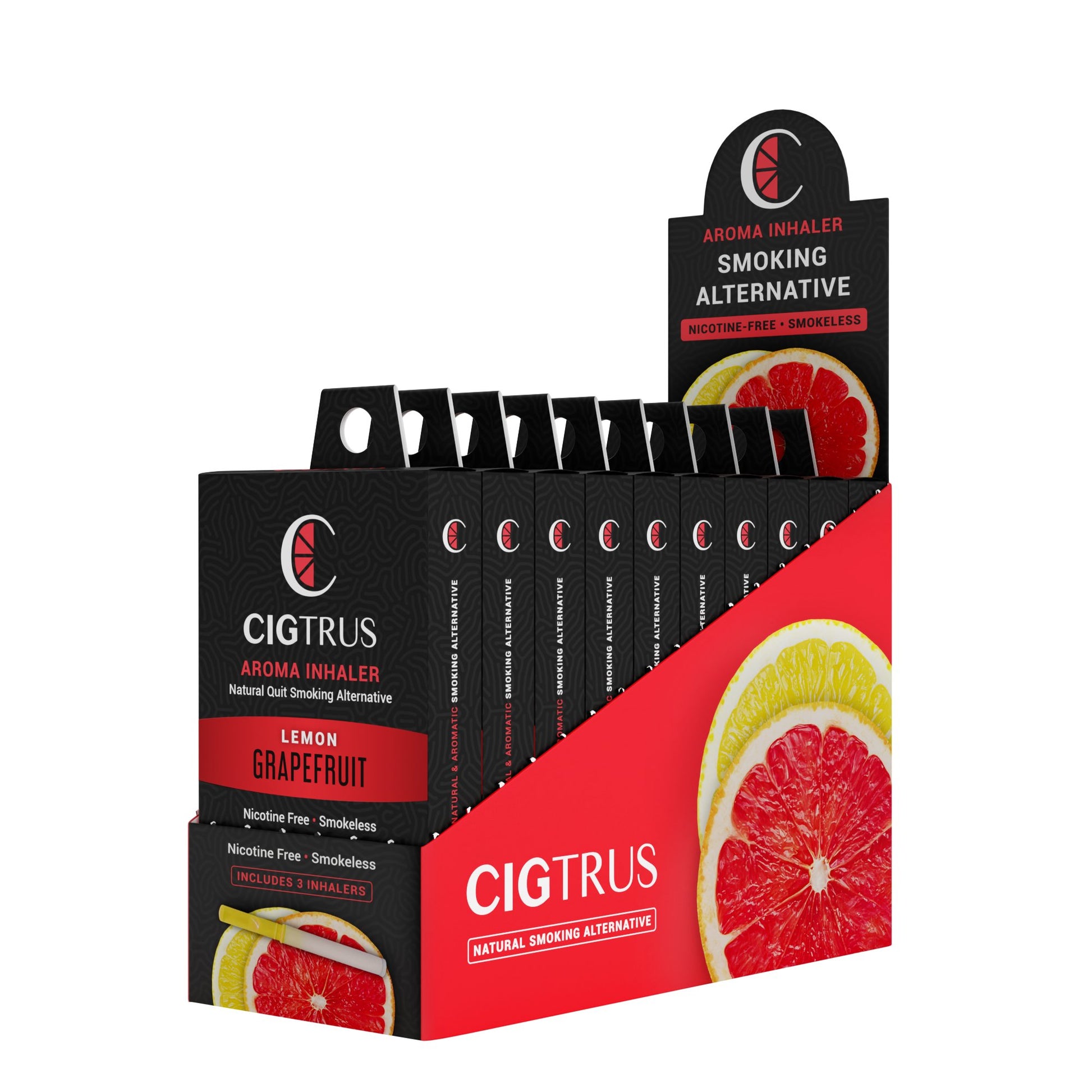 Store Display Offer - Cigtrus Aromatic Smokeless Oxygen Air Inhaler Oral Fixation Relief Natural Quit Aid Behavioral Support – Citrus Grapefruit Flavor 3 Pack - cigtrus.comcigtrus.com